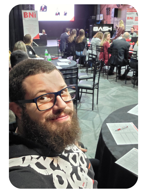 Renan Rugolo Ré em evento de networking do BNI